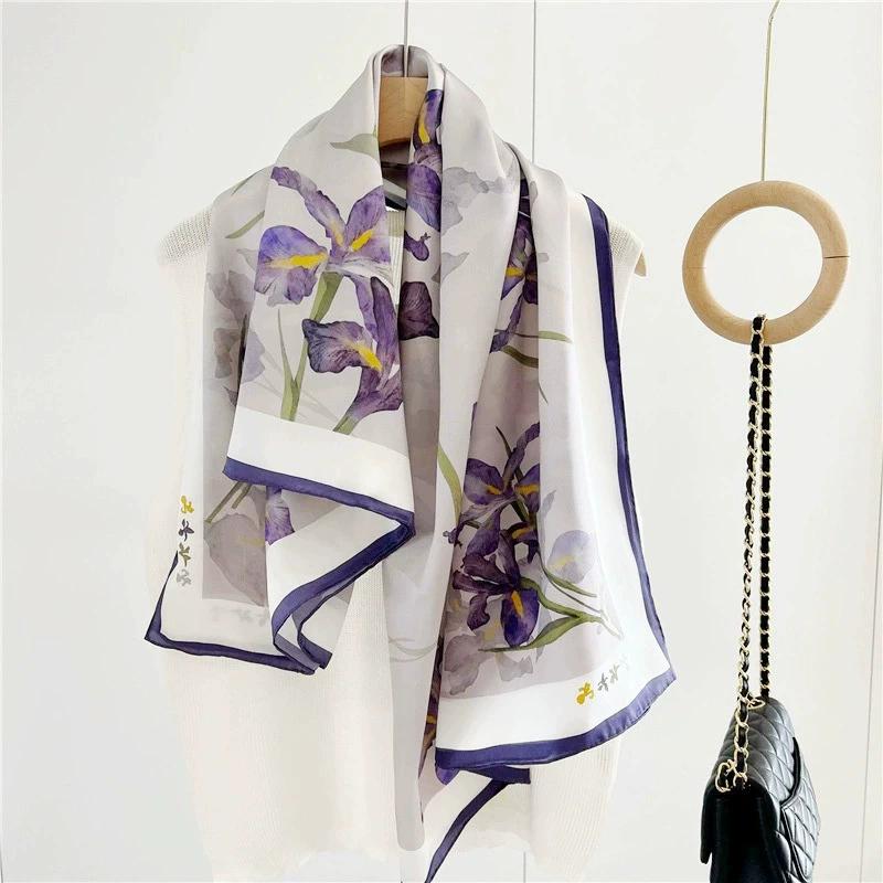 

Новый 100% Натуральный Шарф из Натурального Шелка Женский Роскошный Высококачественный Длинный Модный Шейный Платок Женский Шаль Накидки Хиджаб Бандана Шарфы Real Silk 54x178cm