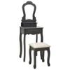 Day and Night - Day and Night Gray Paulownia Wood Dressing Table and Stool Set 50x59x136 Cm