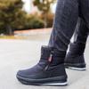 Thickened Casual Zipper Non Slip Snow Boots Plush Warm Men's Black Waterproof Sports Snow Shoes Thick Men's Shoes