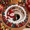 Stain Resistant Christmas Round Carpet Crystal Velvet Festive Area Mat  Family Gathering