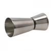 Cocktail Shaker Measure Cup Double Head Design Portable Silver Stainless Steel