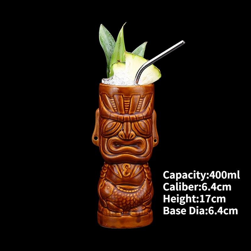 Tazza Tiki Tazze da Cocktail Hawaiane Tazza Divertente in Ceramica Creativa Tazze Tiki Tazza da Birra per Bevande Tazza da Vino Strumenti per Bar Regalo per Amici