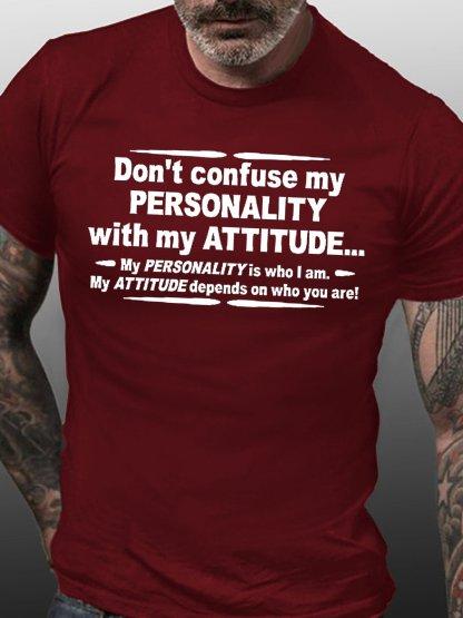 Funny My Personality With My Attitudecasual Short Sleeve Tshirt