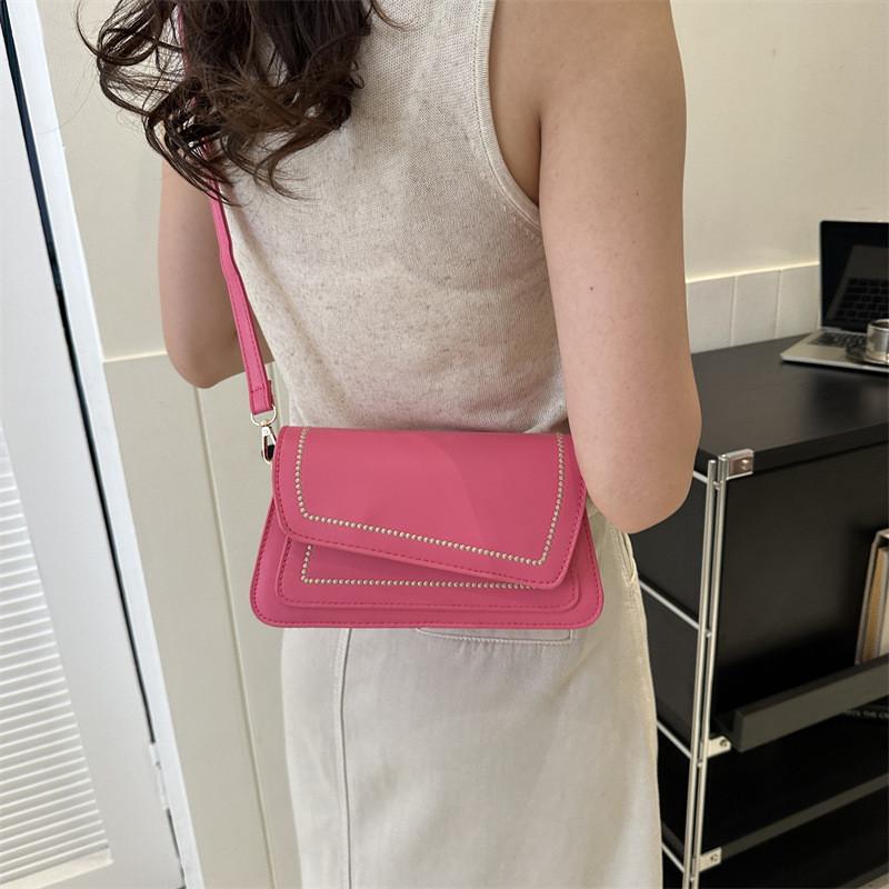 Fashionable Casual Women's Pu Material Small Square Shoulder Bag With Magnetic Closure