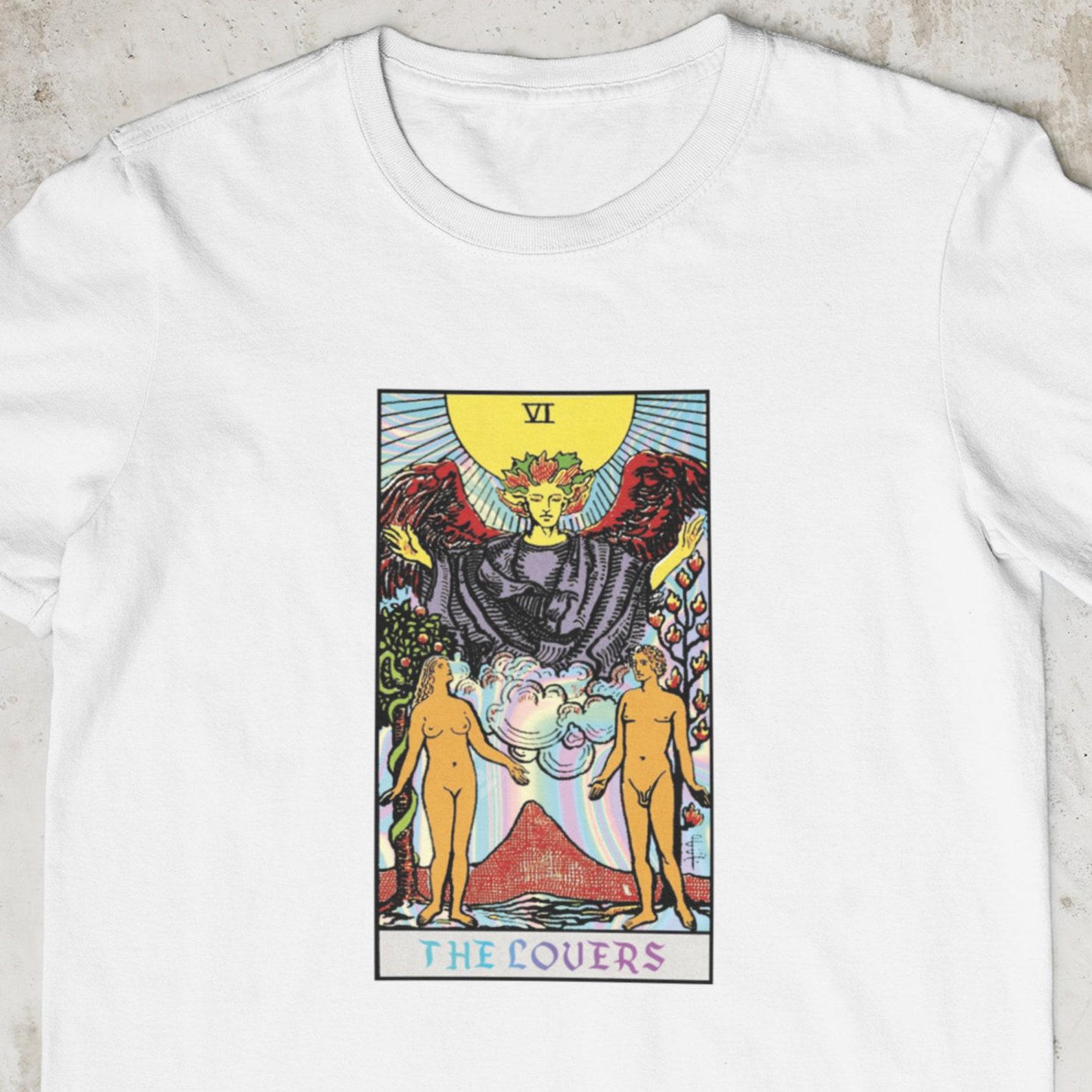 The Lovers Tarot Card T shirt / Aesthetic / Gothic / Cool / Hype / tumblr t shirt, vintage t shirt , 90s t shirt / Lovers Tarot T shirt XL