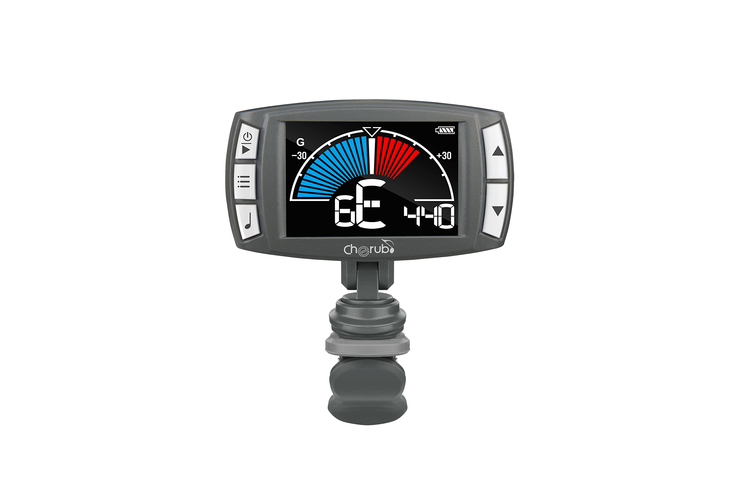 

Cherub Перезаряжаемый Метро-Тюнер 3 в 1 Клипса Генератор Тона Перезаряжаемый Легко читаемый дисплей Несколько режимов настройки Также включает укулеле и бас