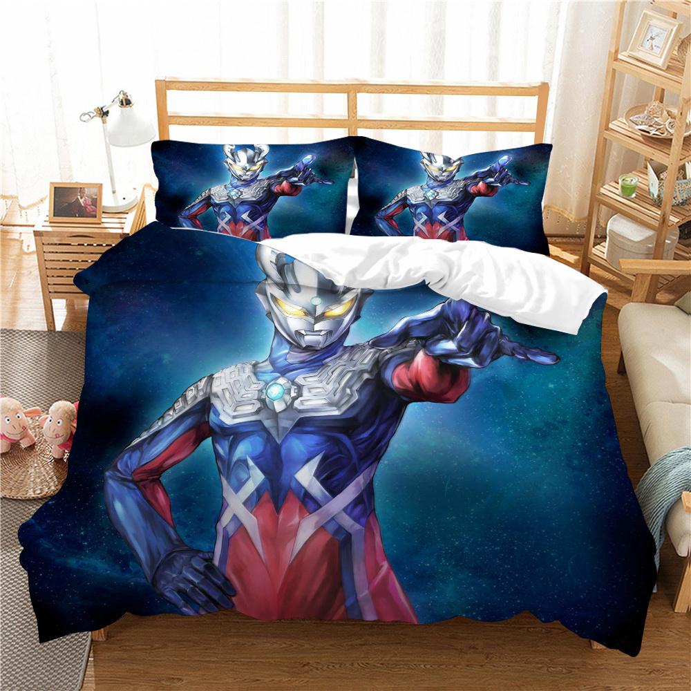 Bedding Cover Suit Ultraman Printing Teens Fashion Bedspread Polyester Pillowcase Home Textiles Duvet Cover