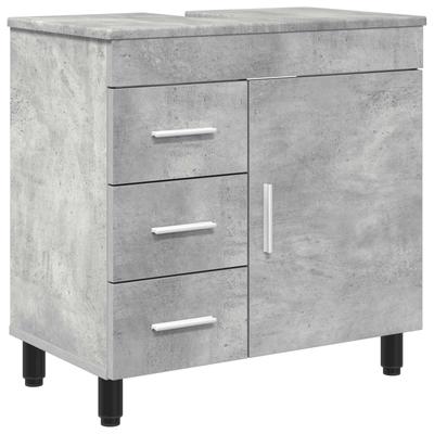 Bathroom Vanity Unit Concrete Grey 60 X 35 X 60 Cm Particleboard