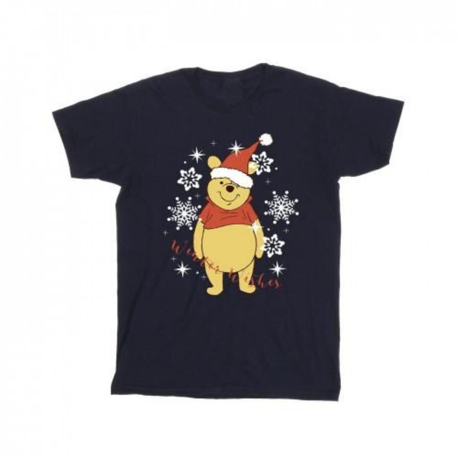 Disney Mens Winnie The Pooh Winter Wishes T-Shirt S