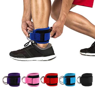 2Pcs Fitness Ankle Cuff with Exercise Strength Men Women Hip D-Ring Adjustable Training Resistance Band