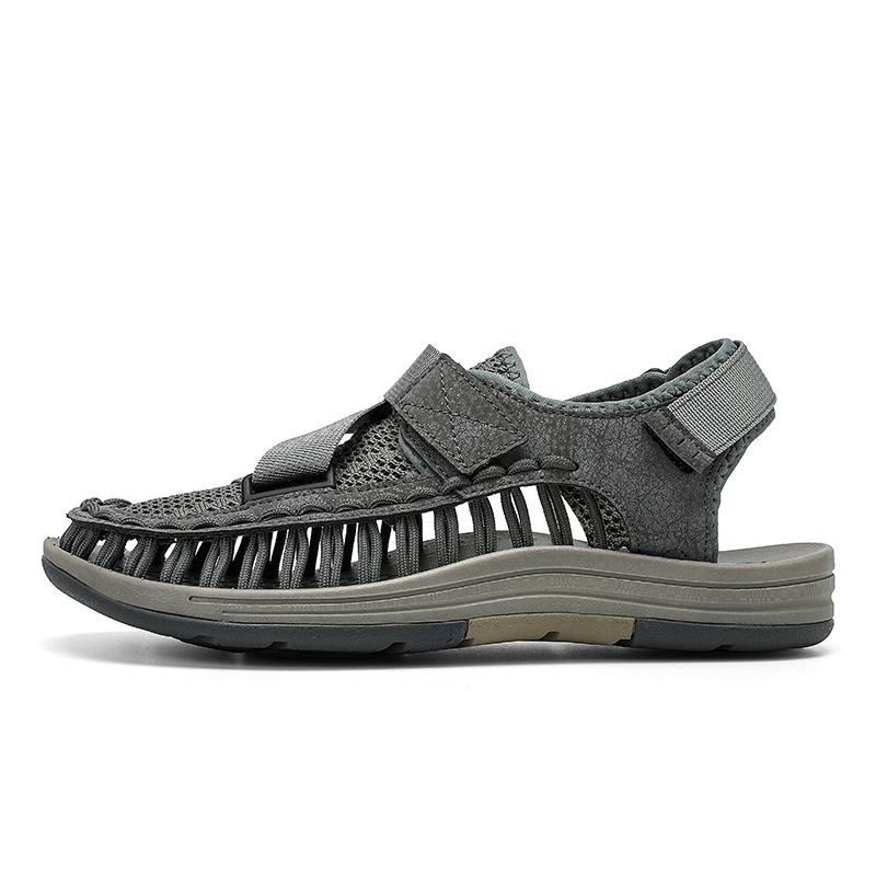 

Fashion Sneakers Men s Sport Closed Toe Sandals Summer Outdoors Hiking Mesh Shoes Breathable Fashion Casual Soft Bottom Male Footwear 38 серый