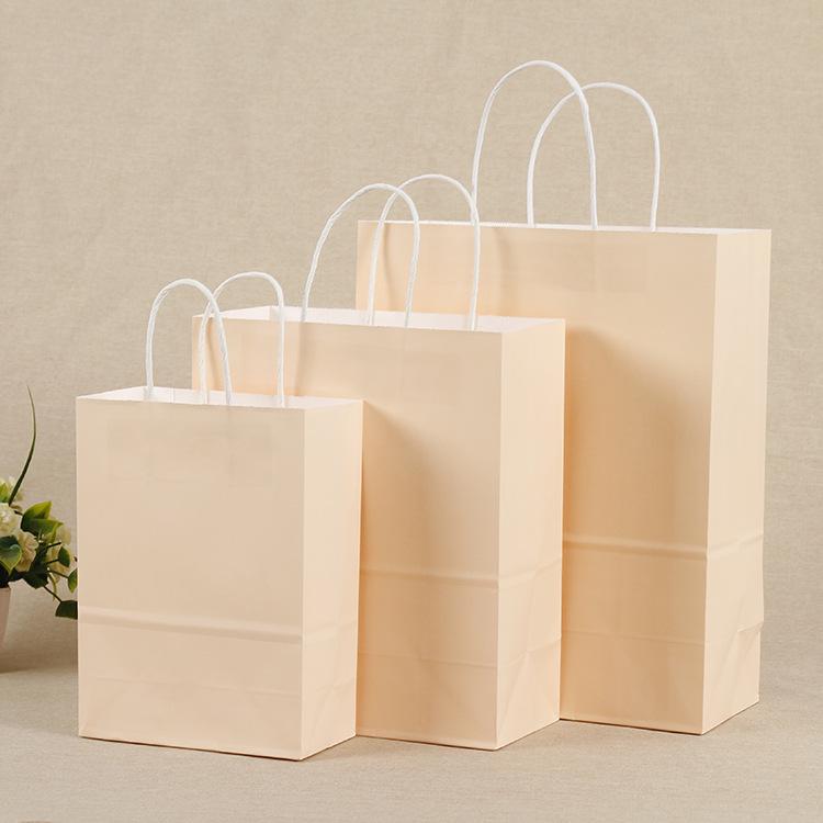 Spot Multi-color Kraft Paper Bag with Handles for Advertising, Gift Packaging, and Shopping, with Custom Printed Logo