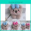 Bedårande Blå och Rosa Plyschapa Nyckelring Söt Rosettbjörn Docka Nyckelringstillbehör
