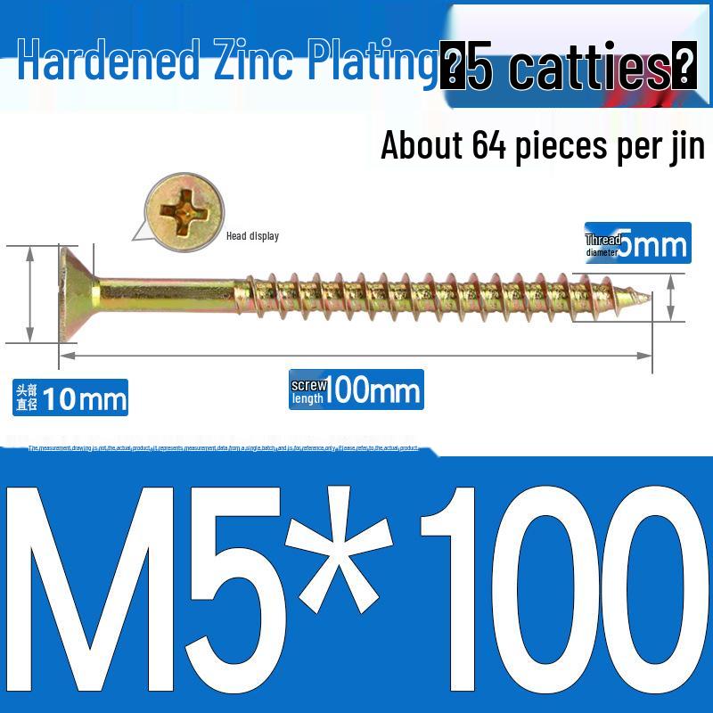 Colorful Zinc Cross Flat Head Self-Tapping Ecological Fiberboard Screw