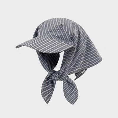 Korean Style, Striped Retro Headscarf, Hat, Men's and Women's, Sunscreen Triangle Scarf, Duckbill Hat, Outdoor, Hooded Hat