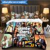 3PCS Theft Auto Bedding Set Duvet Cover Closure Includes 1 Duvet Cover & 2 Pillowcases for All Seasons Bedroom Decor Christmas Fan gifts