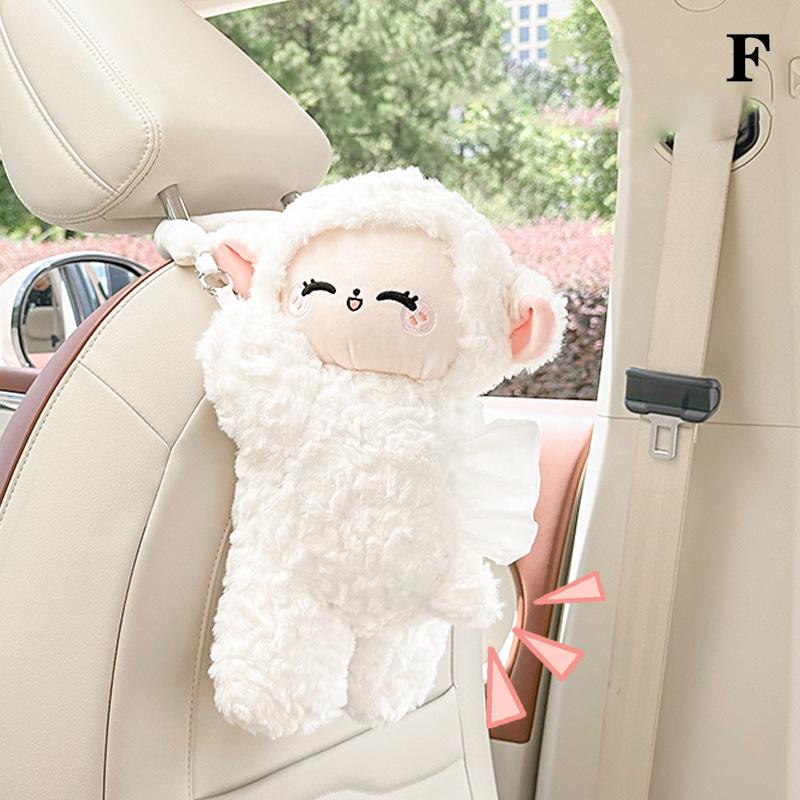 Universal Car Tissue Hanger Doll Cute Creative Hanging Tissue Holder Plush Vehicle Tissue Case Paper Box Car Accessories
