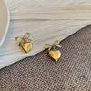 Gold Heart Dangle Earrings For Women, Ribbon Bow Dangle Earrings, Gift For Valentine's Day Anniversary Birthday