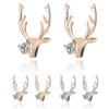 1 Pair Fashion Rhinestones Antlers Earring Women Christmas Ear Studs Girl Bohemian Crystal Ear Rings