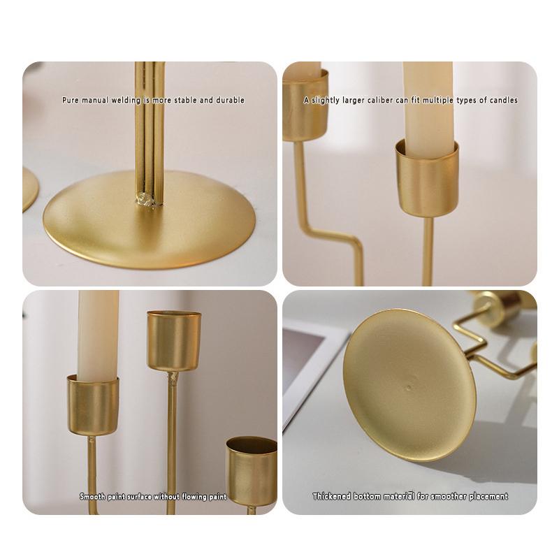 Minimalist Vintage Elegant Style Iron Candle Holders Candlestick Fashion Wedding Table Candle Stand Exquisite Candlestick Table