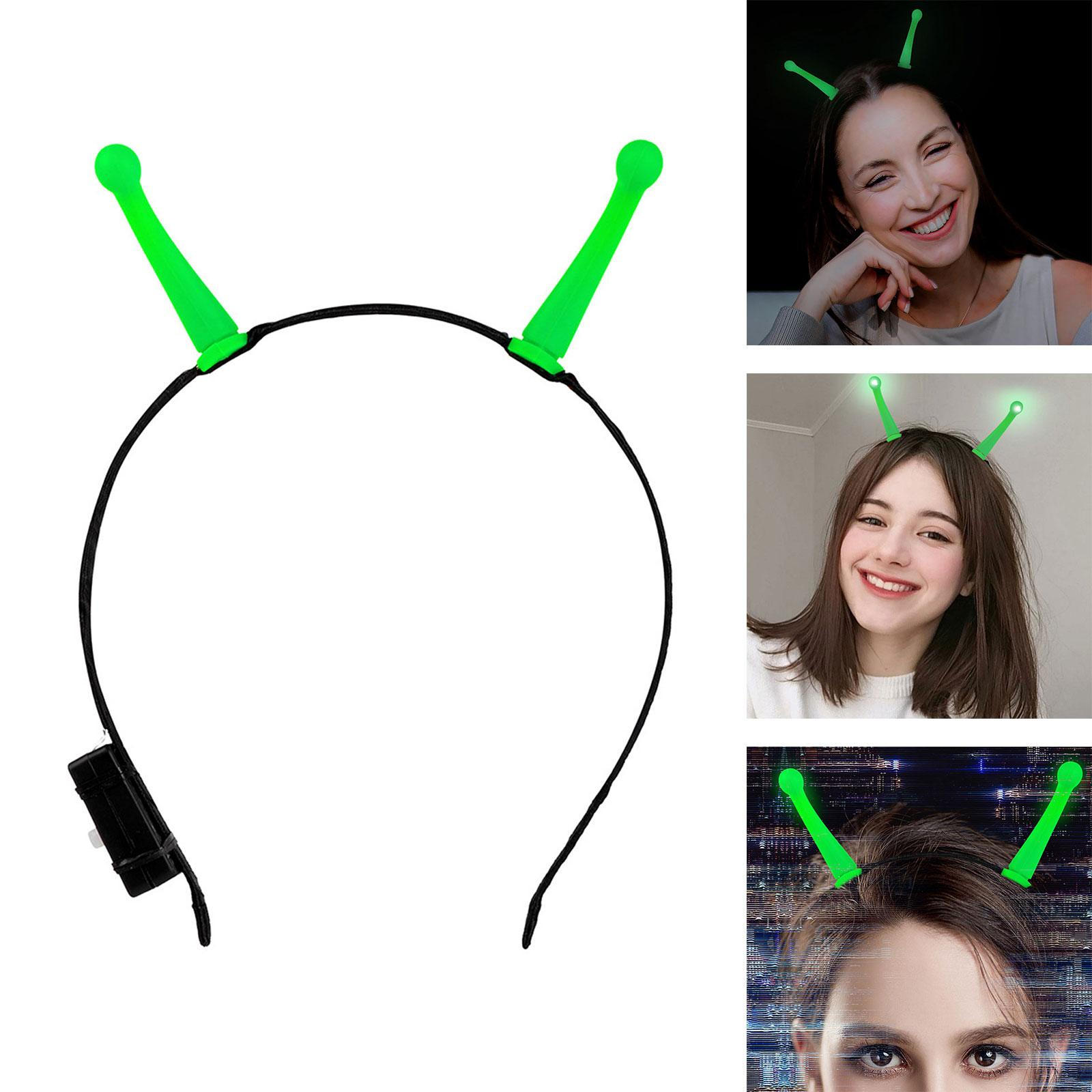 Light up Alien Headband Headpiece Hair Accessories LED Costume for Party