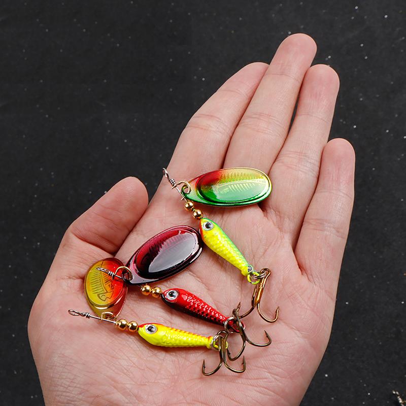 Fishing Spinner Bait 9G Spoon Lure Metal Baits Treble Hook Artificial Fish Wobbler Feeder Carp Spinnerbait