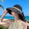 Summer sunscreen hat women's color glue big eaves outdoor travel visor fashionable versatile face small bucket hat