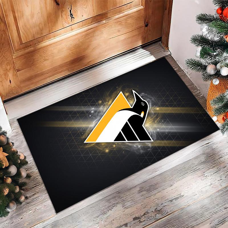Pittsburgh Penguins Crystal Velvet Carpet Soft Anti?Slip Floor Mat Comfortable Home Living Room Bedroom Decor Rug