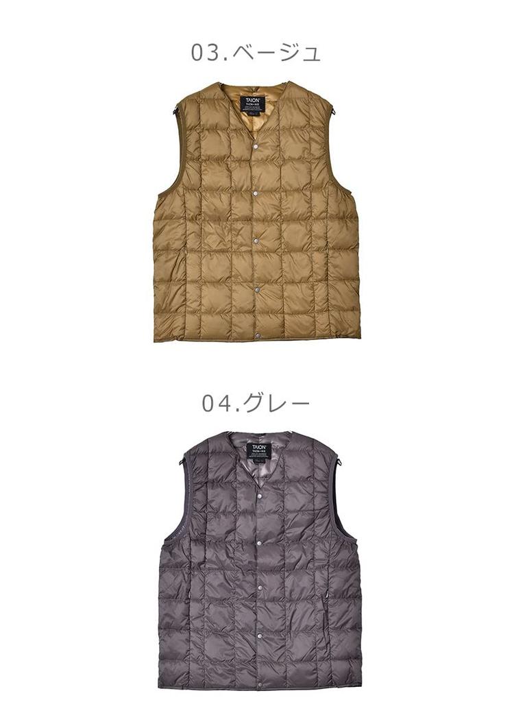 TAION Button Inner Down Navy Men's V-Neck Vest, TAION-001, Medium,