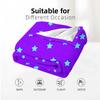 Lavender Cyan Star Cartoon Anime Print Flannel Blanket Soft Warm Throw for Kids Bedroom Sofa Christmas Office Car