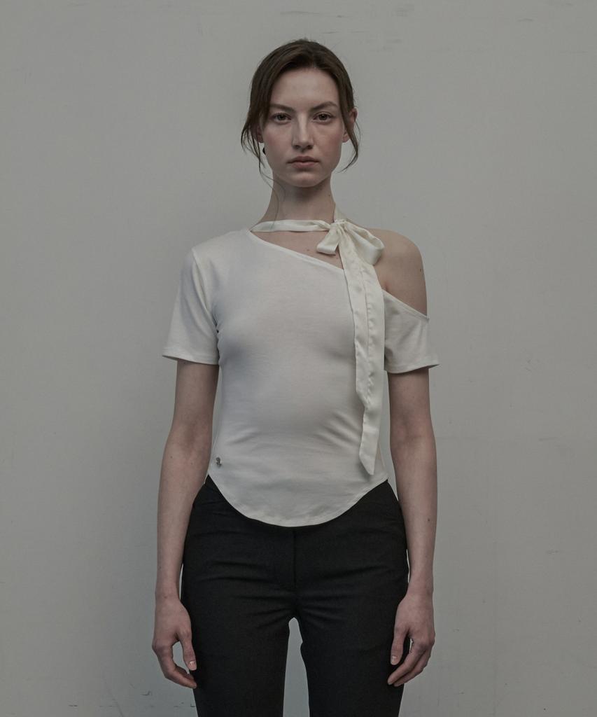 Mausolleum Sheer Scarf T-Shirt - White