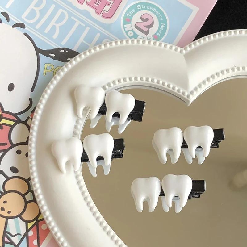 Fun Creative Teeth Hair Clip Y2k Hairpin Side Bang Barrette Trendy Hair Accessories Headwear For Girls Gifts