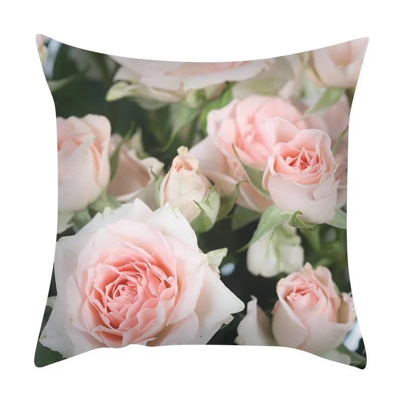 

Красивые цветы роза девушка наволочка свадебный романтический подарок садовый диван домашний декор плед 40x40cm