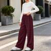 Fashion Girls' Flannel Warm Loose Striped Printed Pants