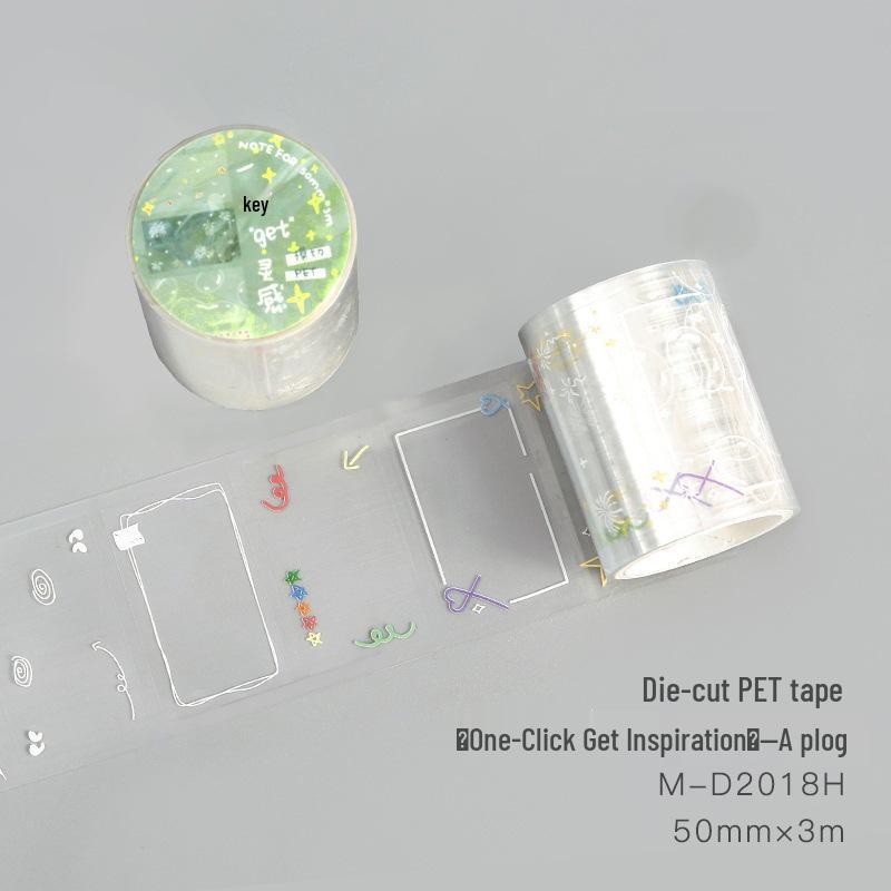 Korean Style Die-Cut PET Tape: Basic Pattern Journal Stickers