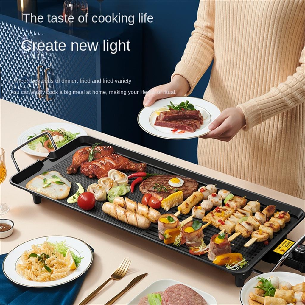 Aoran Non Stick Electric Grill, Smokeless Grill, Temperature Adjustable At 5 Levels, Household Electric Grill Cooking Tool