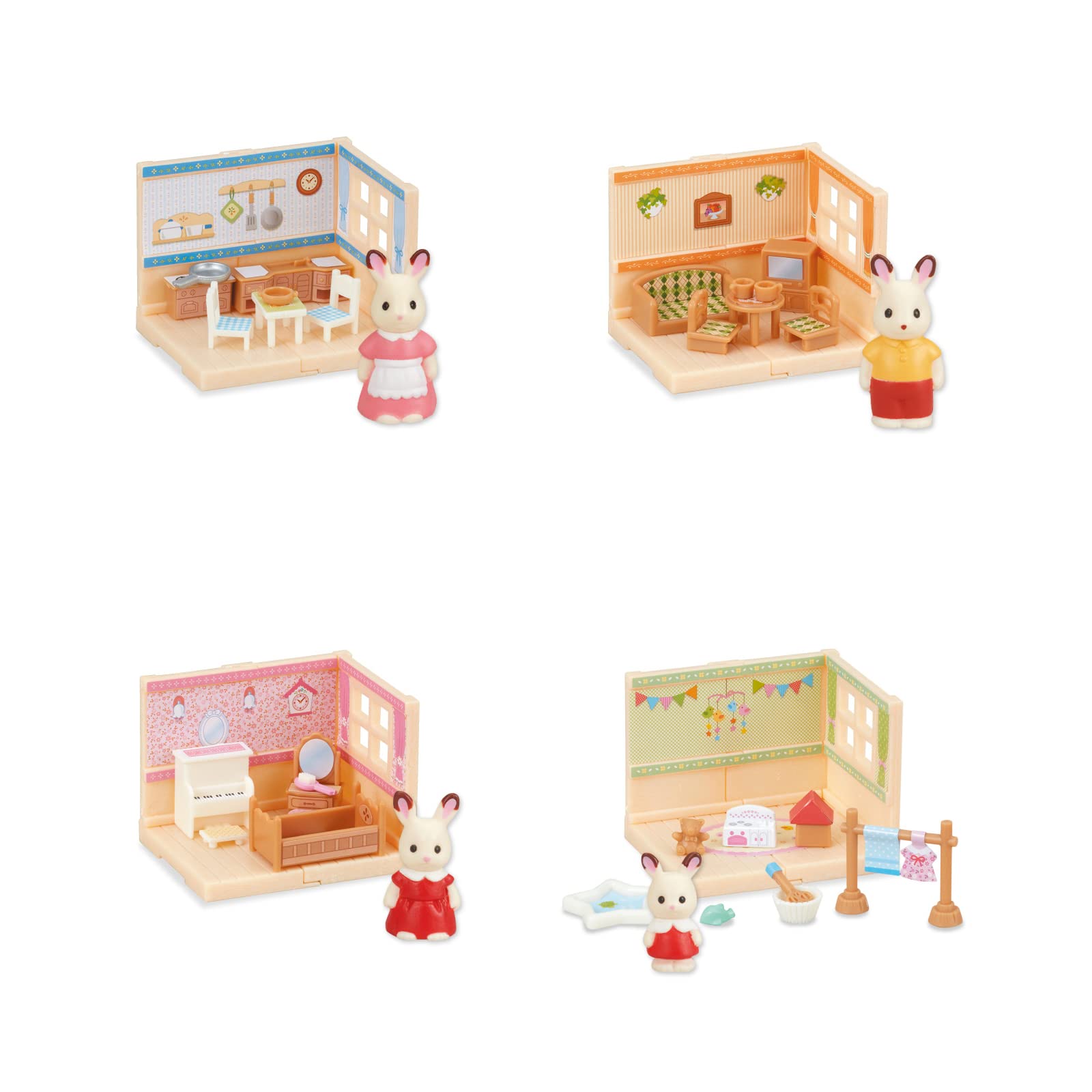 

Sylvanian Families Expanding Room Chocolate Rabbit Wonderful Home of 4 Gachapon 5 Family s [Set (Complete)]