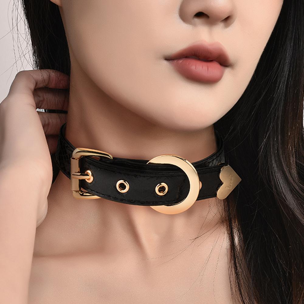 Choker Halsband Dames Nekband Bel Halsband Liefde Punk Subcultuur Leren Ketting