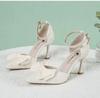 Fashion Women's Pointed Bow Sandals Low Heel Stilettos Lightweight Party Shoes Summer Fashion Sexy 2025 New Style