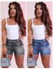 European & American Style High-Waisted Lace-Up Denim Shorts - Women's Slimming Summer Hot Pants