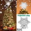 Snowflake Stars Christmas Tree Toppers  Built-in LED Xmas Tree Lighting 3D Glitter Projection Silver Gold Party Decor