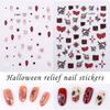 5D Geprägter Nail Art Sticker Halloween Cartoon Spinnennetz Geist Kürbislaterne Nagel Klebeaufkleber