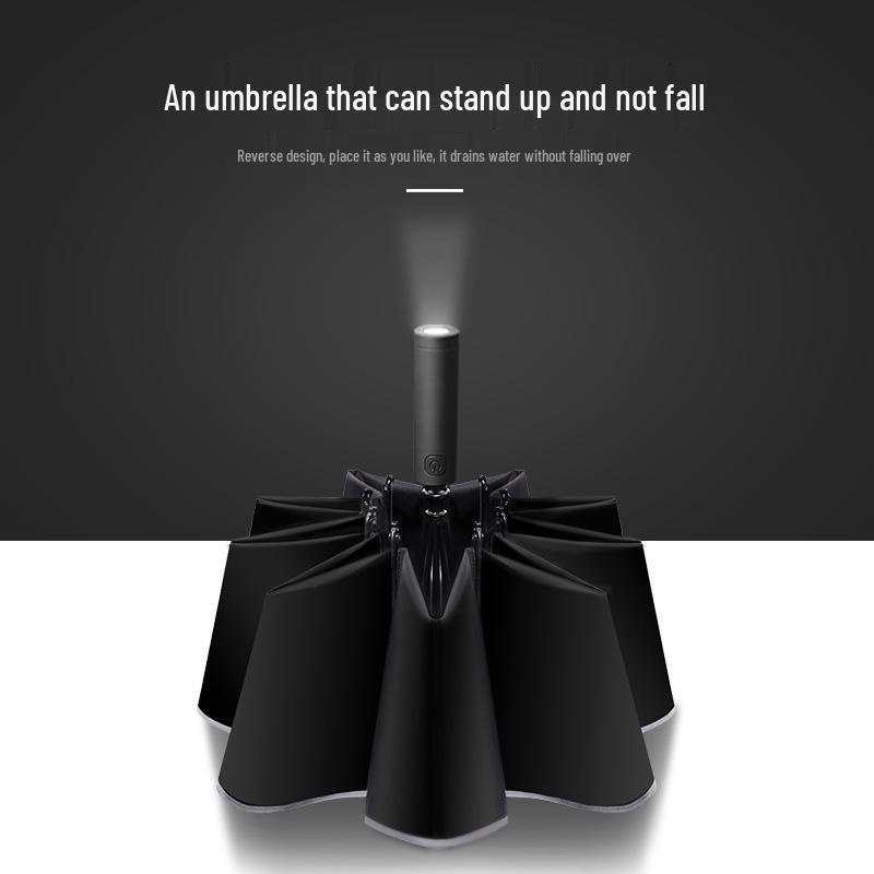 LED-Licht Sicherheitsreflektierender Winddichter Regenschirm für Männer & Frauen - Verstärkt, Groß & Verdickt für Geschäfts- & Sturmbedingungen