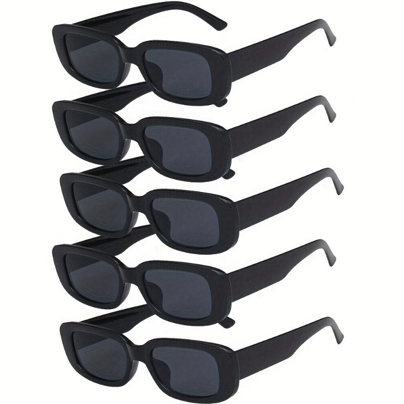 5 PCS Small Retro Men's and Women's Square Glasses Decorative Lens and Frame