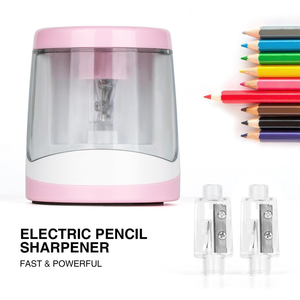 

Електрична точилка для олівців Настільний автоматичний сенсорний перемикач Олівець Літак Шкільний офіс Приладдя для класу Канцтовари рожевий