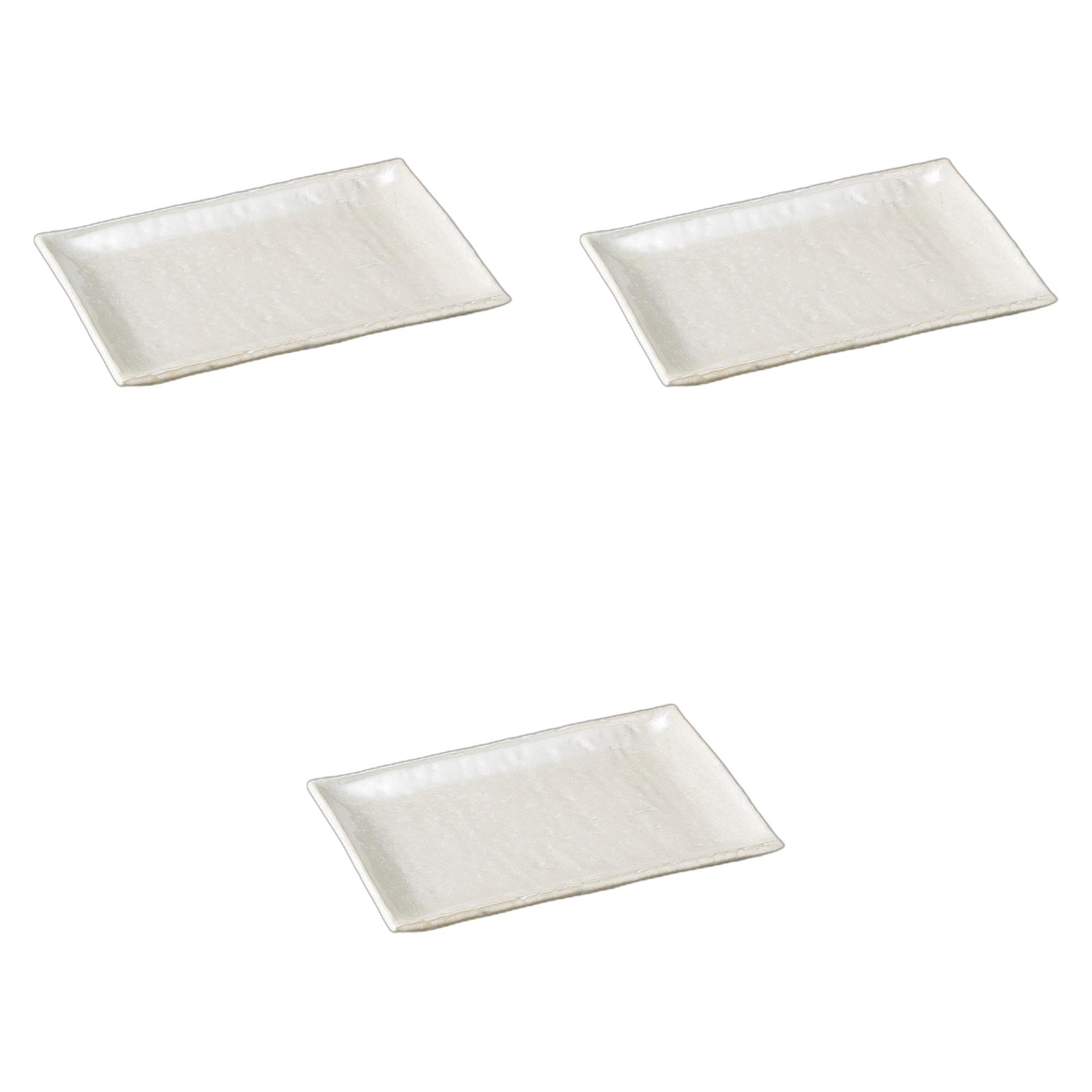 

Set of 3 Pearl Yakitori Plates x 14 x Ceramic Yakitori Plates by Setomonohonpo 7.0 [20.5 1.3 cm] жемчужный