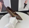 2026 French Vintage Pointed Mary Jane Shoes for Women Spring Workwear High Heels Woman Stiletto Heels Office Leather Shoes
