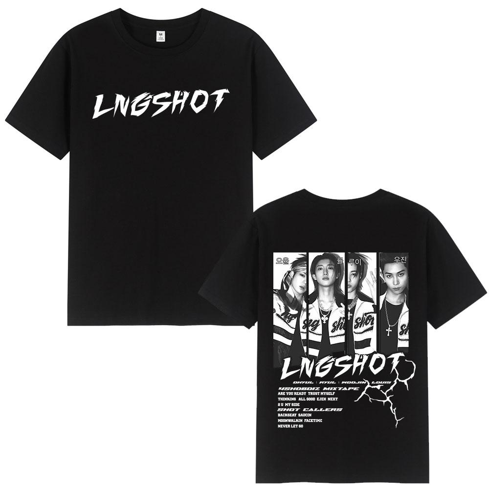 Korean Kpop Lngshot OHYUL RYUL WOOJIN LOUIS Tshirt Unisex Women Clothing Fashion Hip Hop Short Sleeve Tshirt Cotton Top Fan Gifts