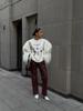 2025 Early Autumn Trendy Loose-Fit Long-Sleeve T-Shirt for Women - European & American Style, Pure Cotton, Fun Print