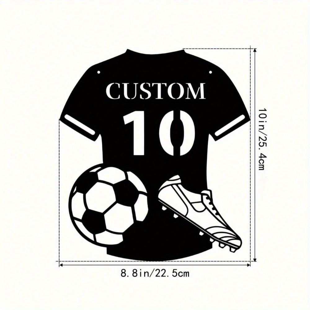 

Custom Metal Football Jersey Wall Art Home Decor Gift for Boys TY3300-xin-10in чёрный